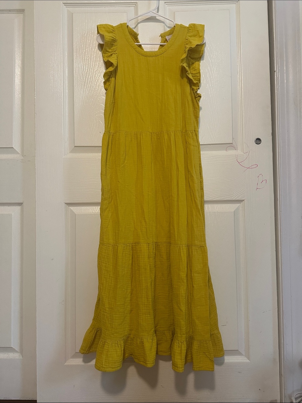 Universal Thread Yellow Ruffle Sleeve Maxi Dress